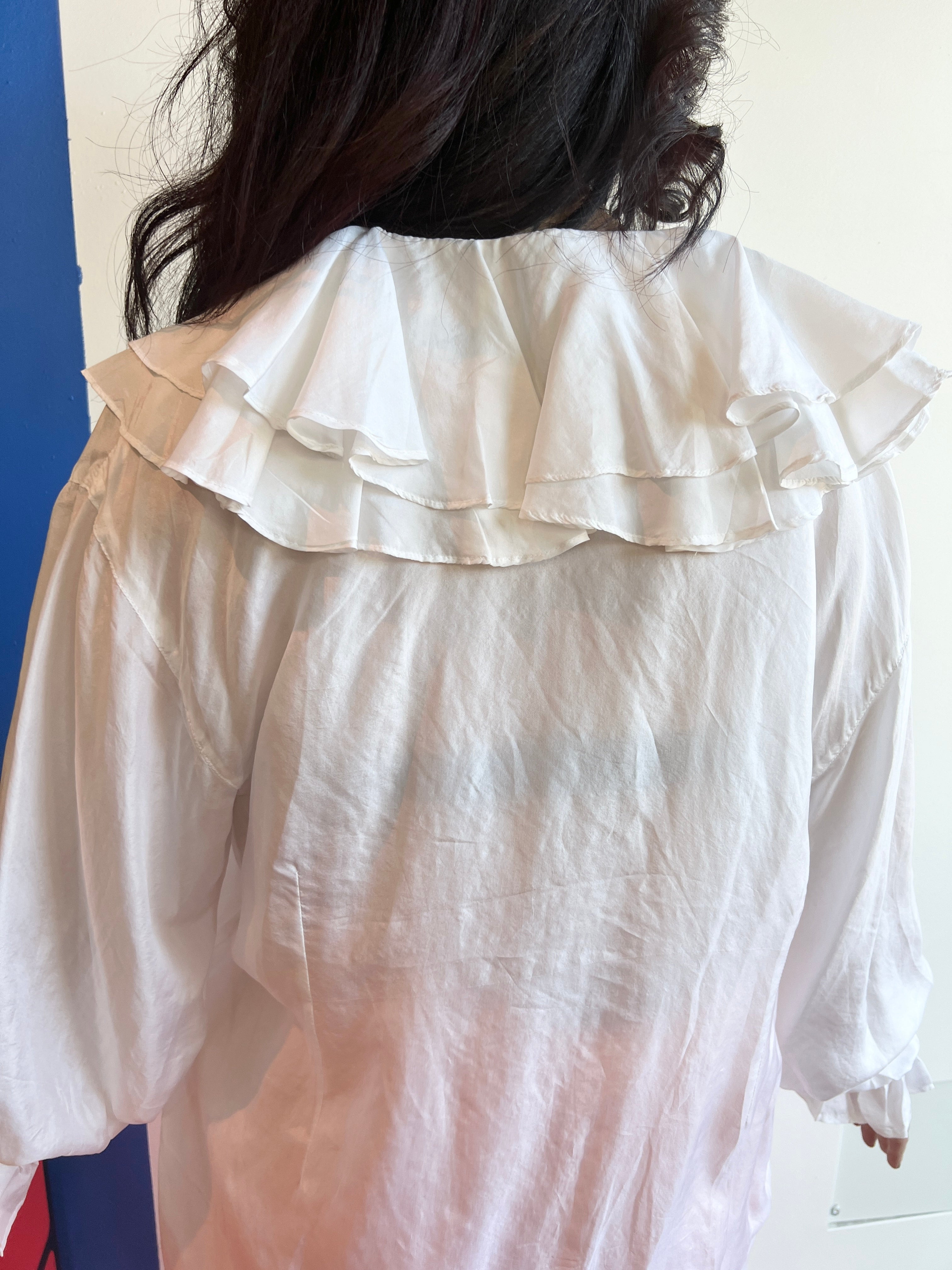 short sleeve ruffle blouse