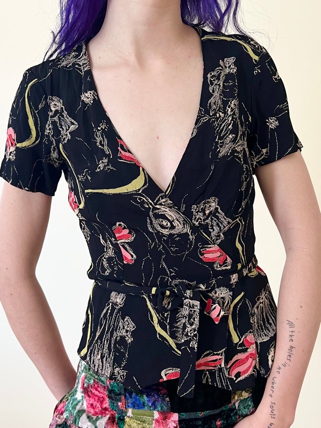 BETSEY JOHNSON vintageショートパンツ Betsey Johnson Vintage 90s Capri Cropped Beach Floral Pink