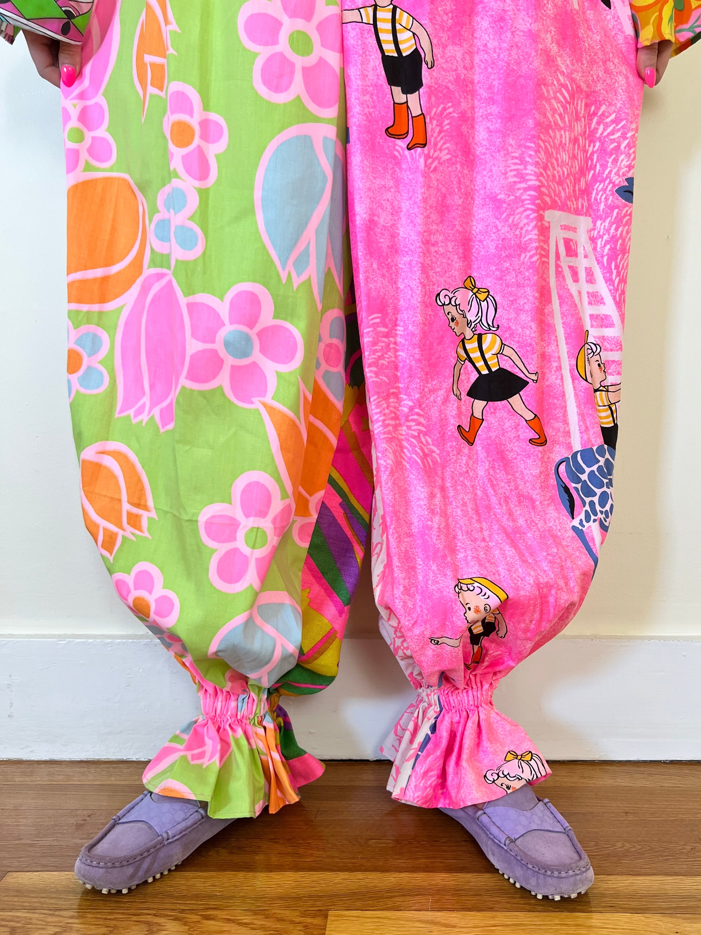 Suit With Ric Rac LBV 70’s 6 Fabric Print Clash Psychedelic Neon Clown Suit Jumpsuit Ric ...