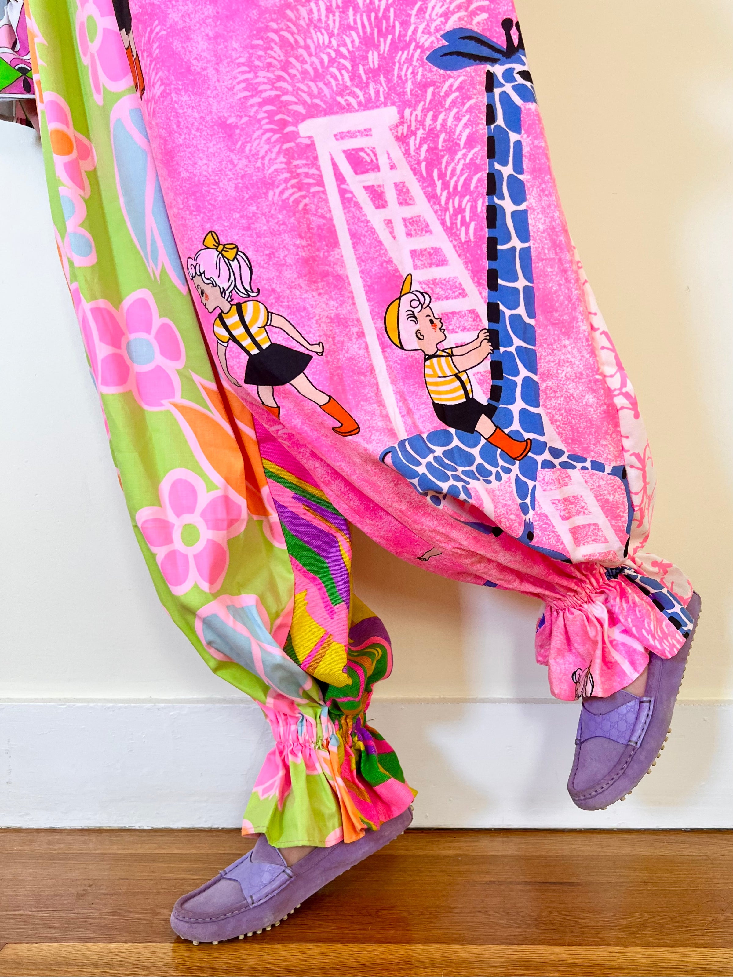 Suit With Ric Rac LBV 70’s 6 Fabric Print Clash Psychedelic Neon Clown Suit Jumpsuit Ric ...