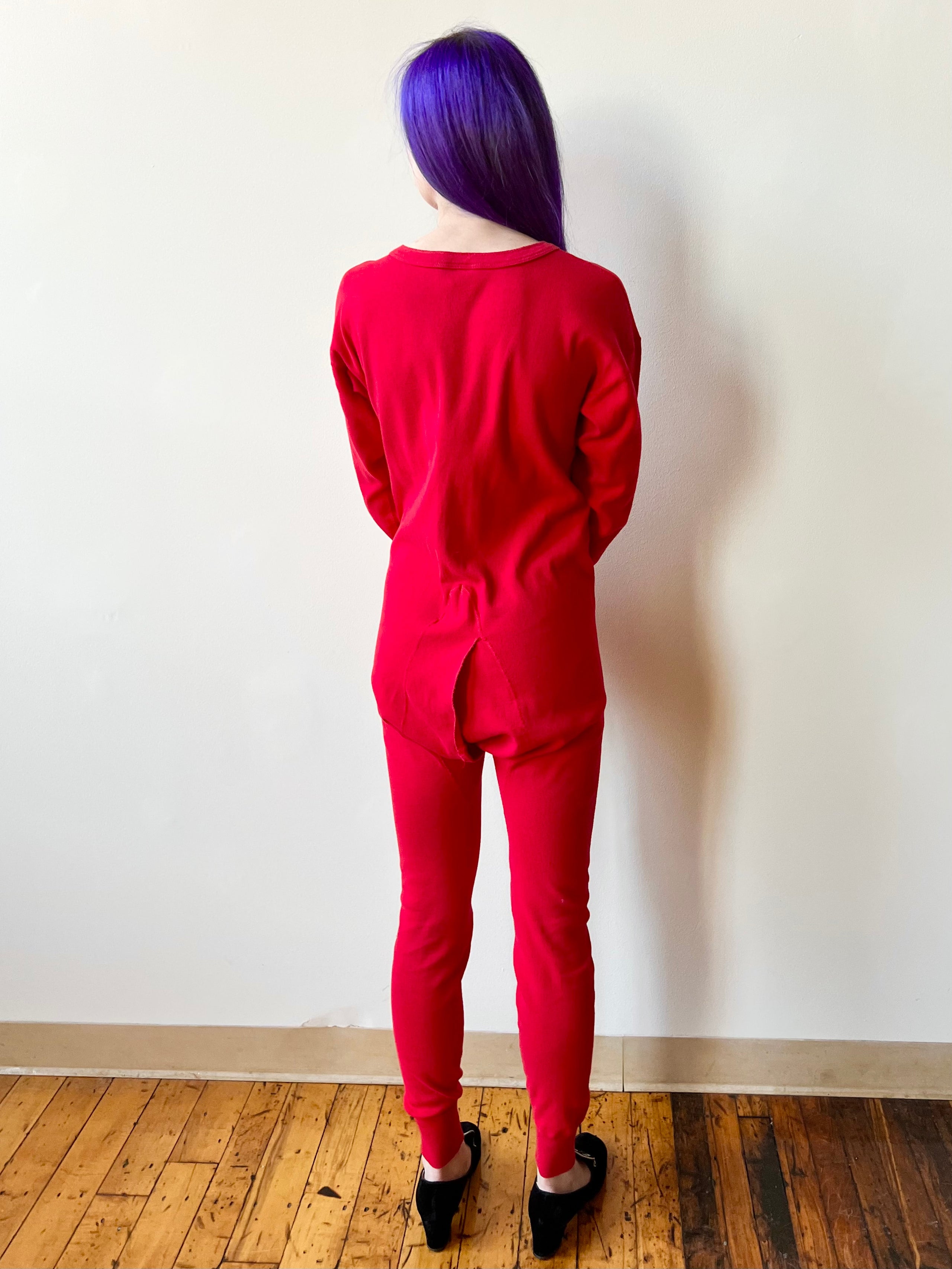 90’s Bright Red Classic Long Johns Long Underwear