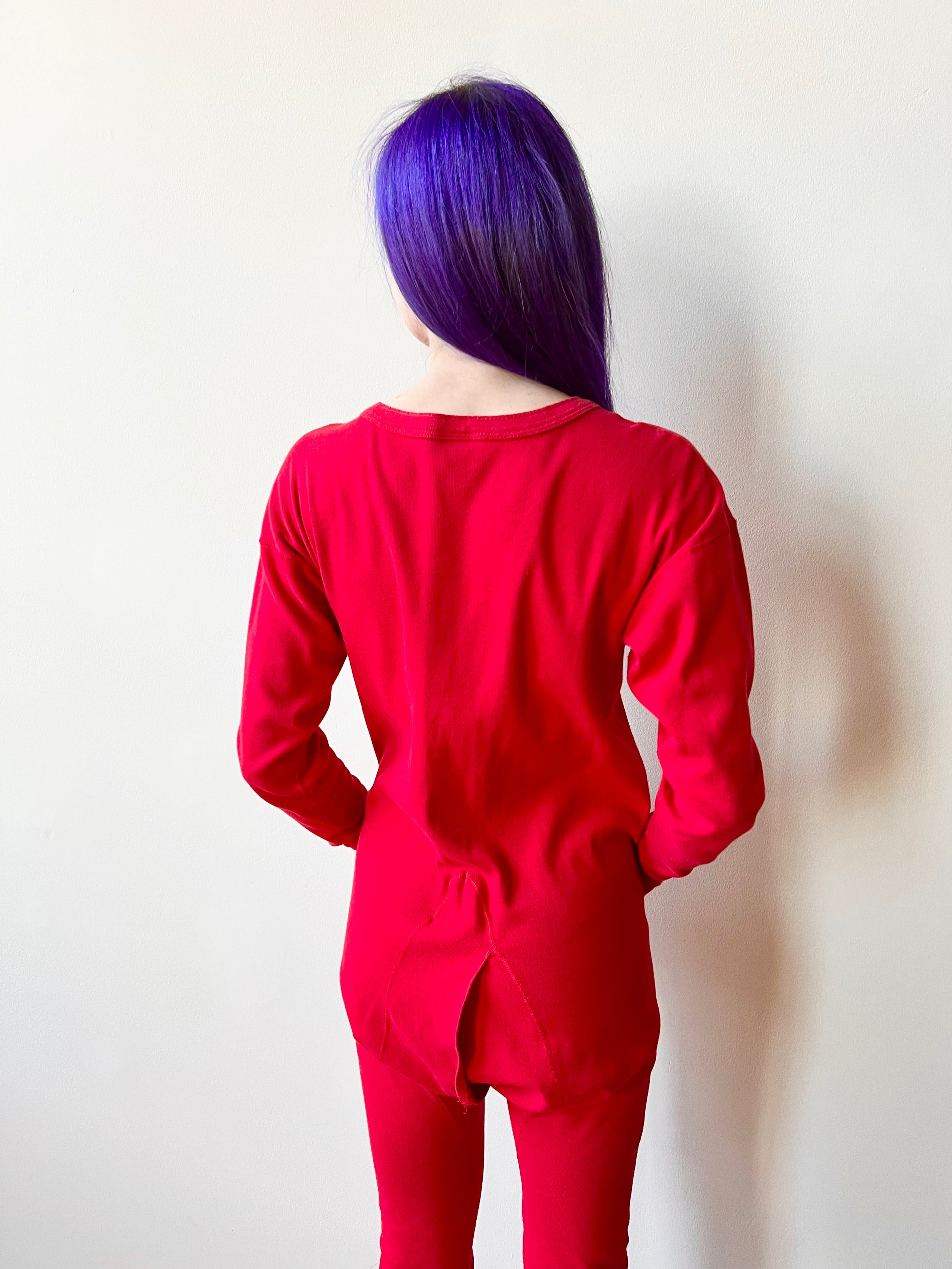 90 s Bright Red Classic Long Johns Long Underwear