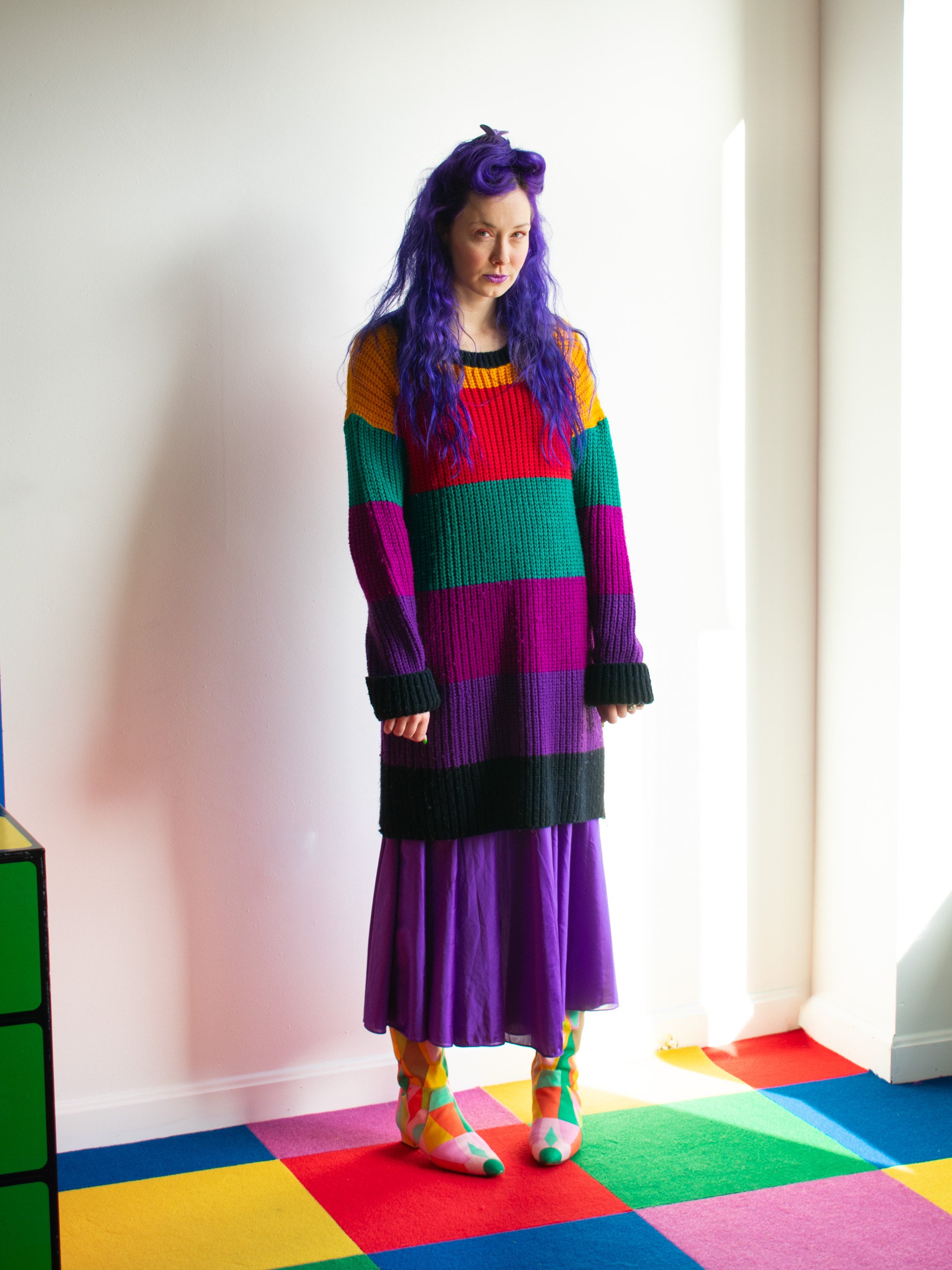 Rainbow sweater outfit best sale